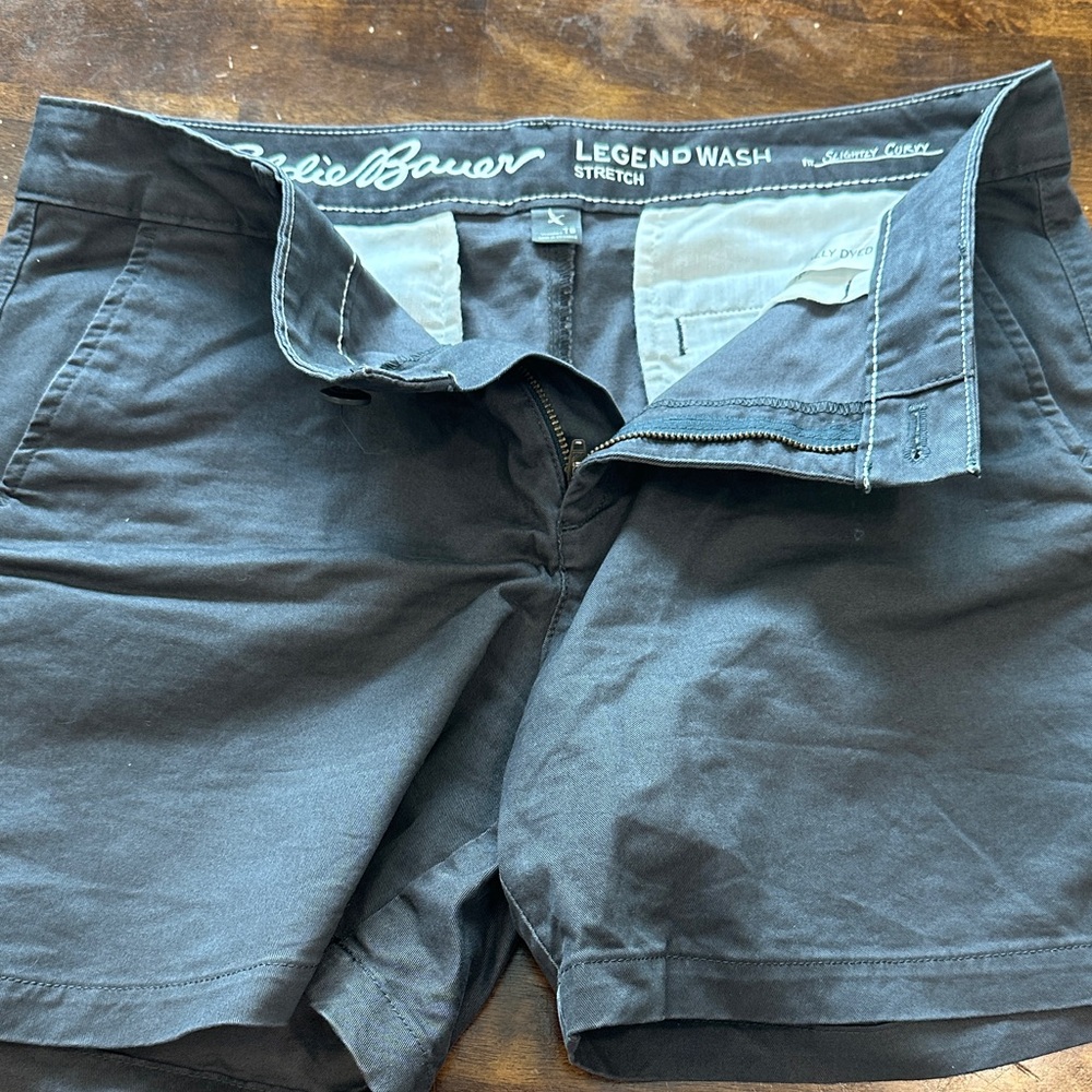 Eddie Bauer Women's Black Stretch Legend Wash High-Waist Shorts